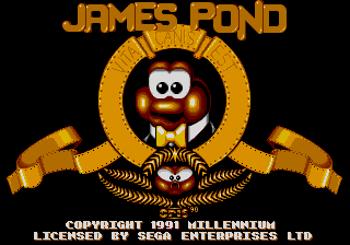 James Pond title screen for Sega Genesis